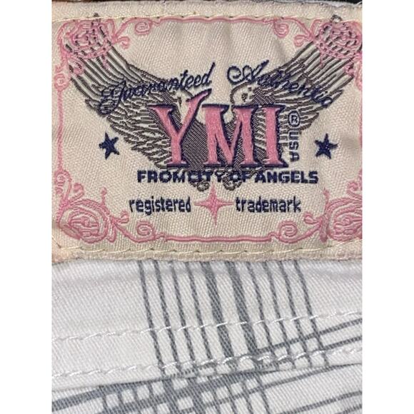 YMI GRAY/WHITE PLAID PRINT BERMUDA SHORTS MID- RISE SIZE 7 - Picture 3 of 8